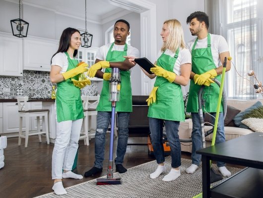 multiracial team of cleaning service using digital 2021 12 09 06 25 37 utc 1